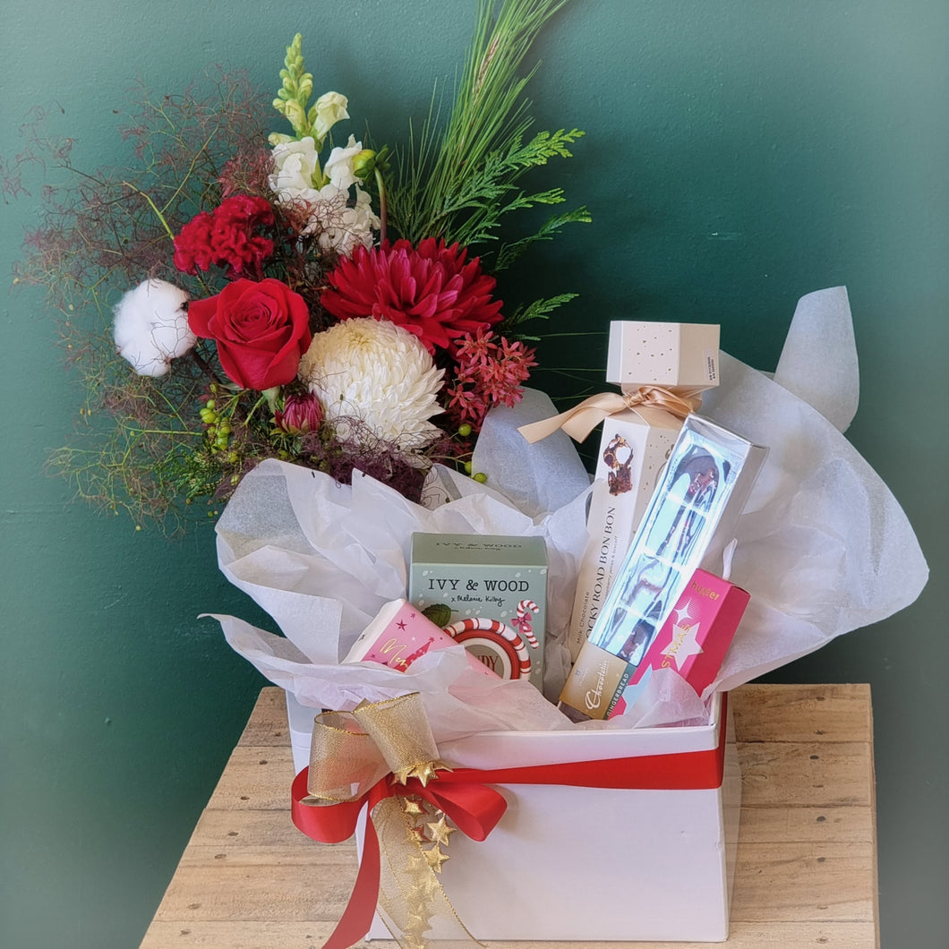 All I Want For Christmas Hamper And Flowers